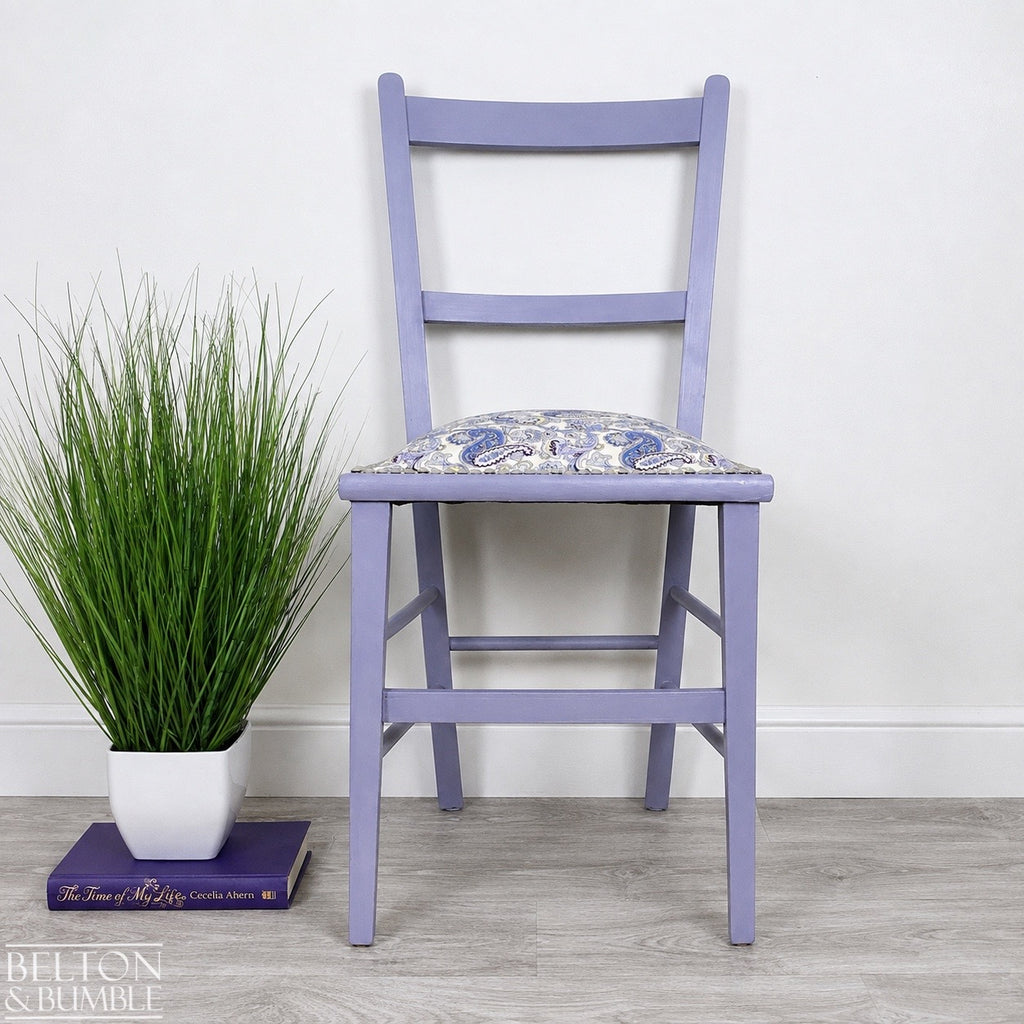Petite Pale Purple and Paisley Bedroom Chair