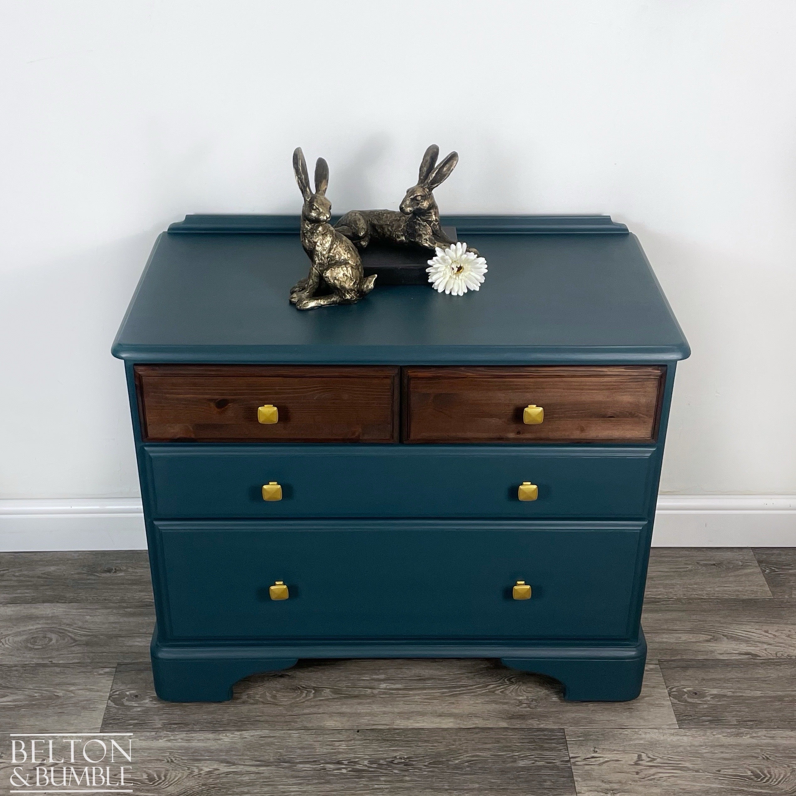 Four Drawer Pine Chest of Drawers by Ducal in Blue-Belton & Bumble