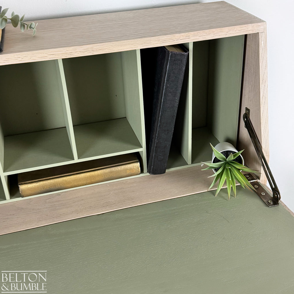 Oak Bookcase Bureau Desk with Shelving-Belton & Bumble