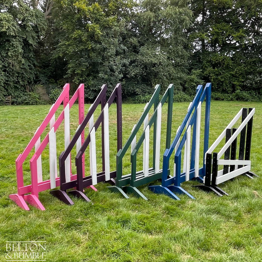 Set of Five Painted Wooden Showjumping Wings & 15 Sets of Metal Cups-Belton & Bumble
