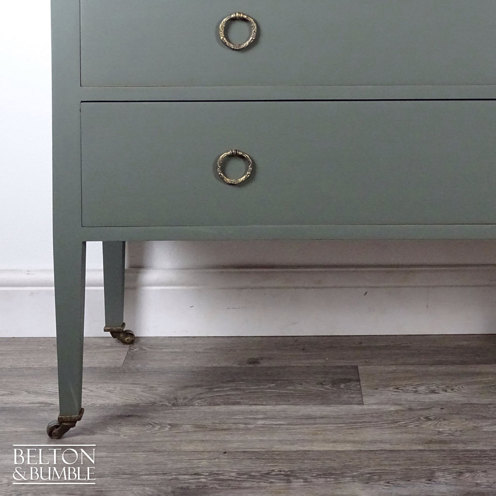 Four Drawer Mahogany Chest of Drawers in Green-Belton & Bumble