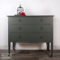 Four Drawer Mahogany Chest of Drawers in Green-Belton & Bumble