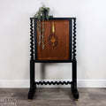 Hallway Desk Bureau in Black with Walnut Fall Front-Belton & Bumble