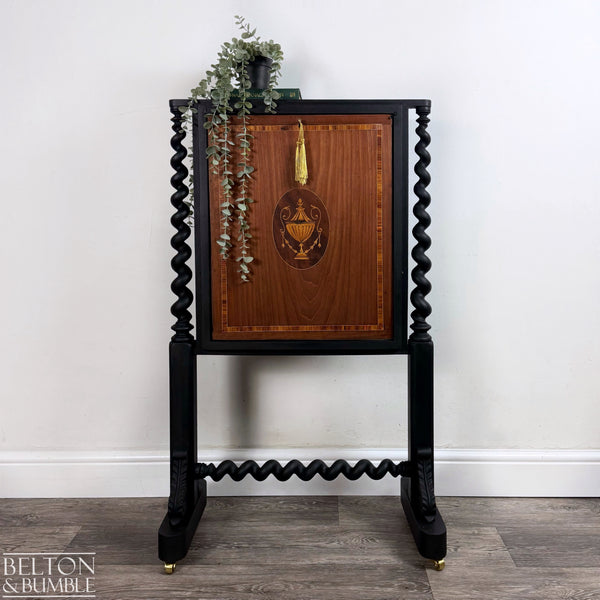 Hallway Desk Bureau in Black with Walnut Fall Front-Belton & Butler