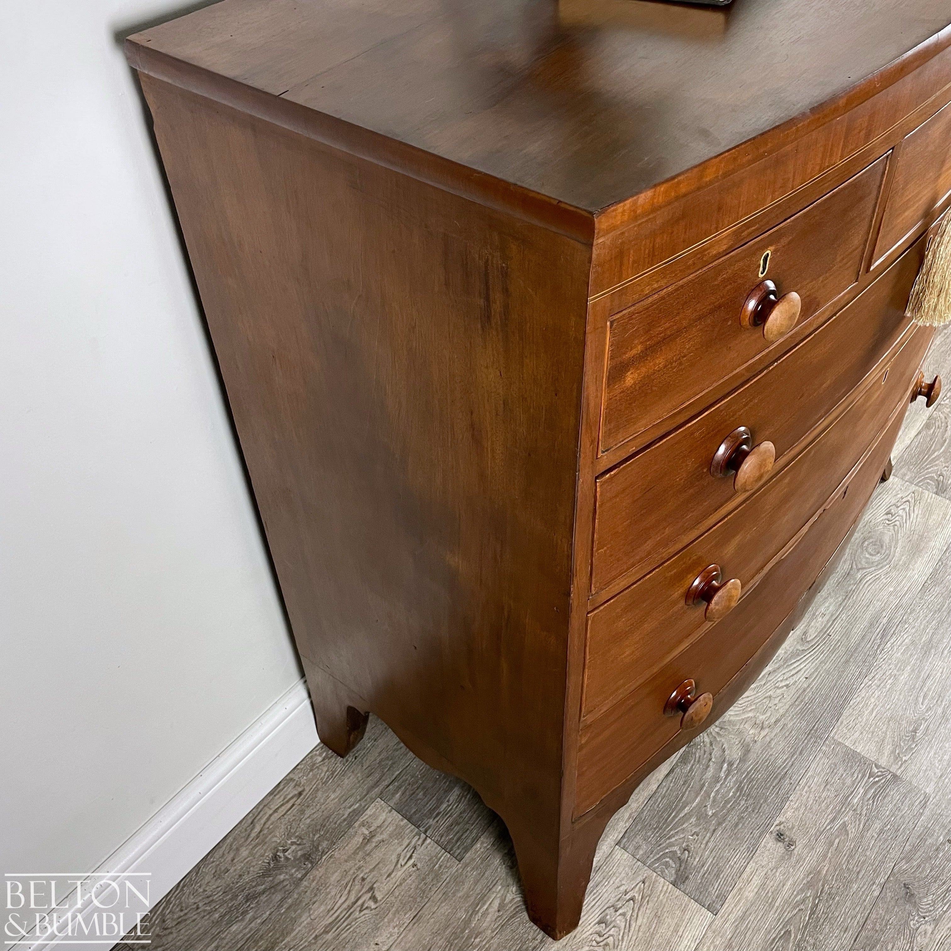 Victorian Bow Fronted Five Drawer Chest of Drawers-Belton & Bumble