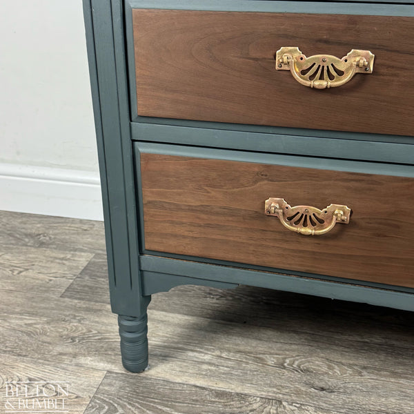 Four Drawer Mahogany & Walnut Chest of Drawers in Green-Belton & Butler