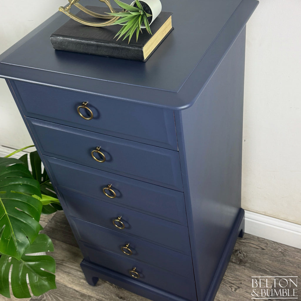 STAG Minstrel Narrow 6 Drawer Tallboy in Navy