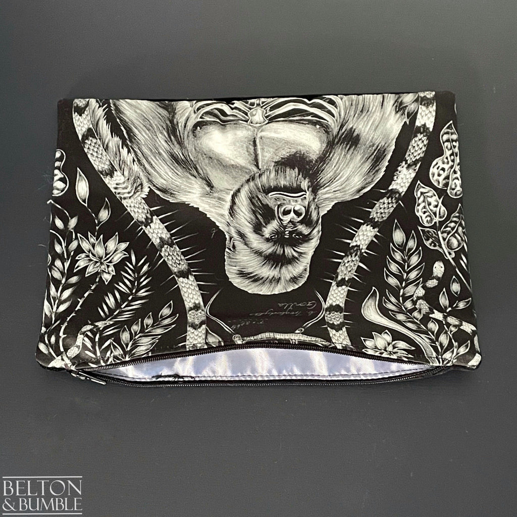 Handmade Make Up / Travel Toiletries Bag in “Silverback” Fabric by Emma Shipley-Belton & Bumble