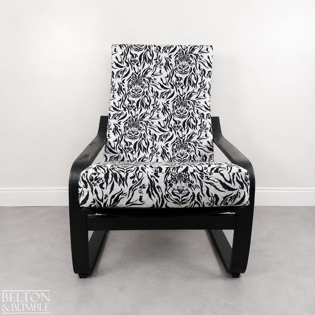 Monochrome Rocker Chair with Tiger Print