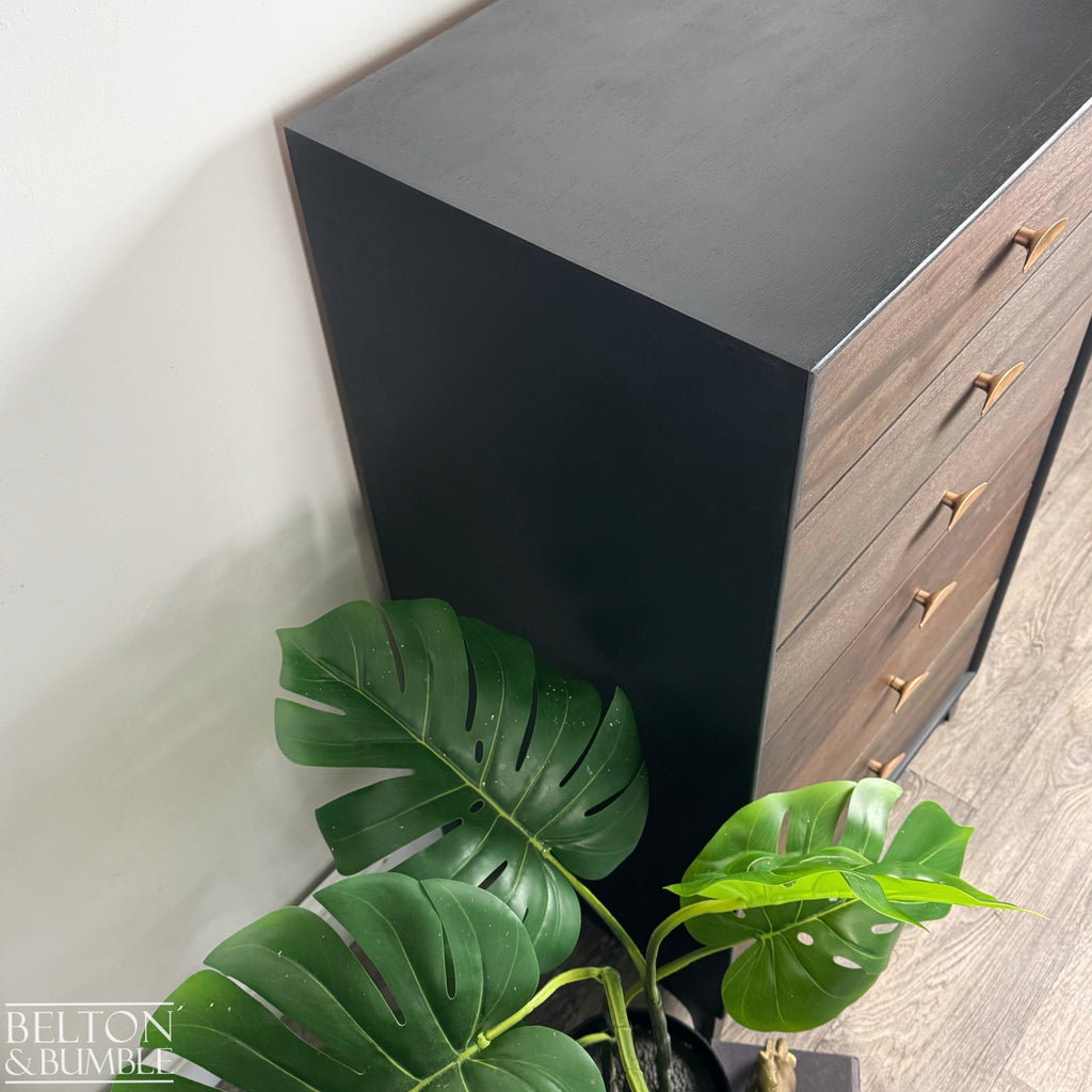 Six Drawer Mahogany Chest of Drawers in Black-Belton & Bumble