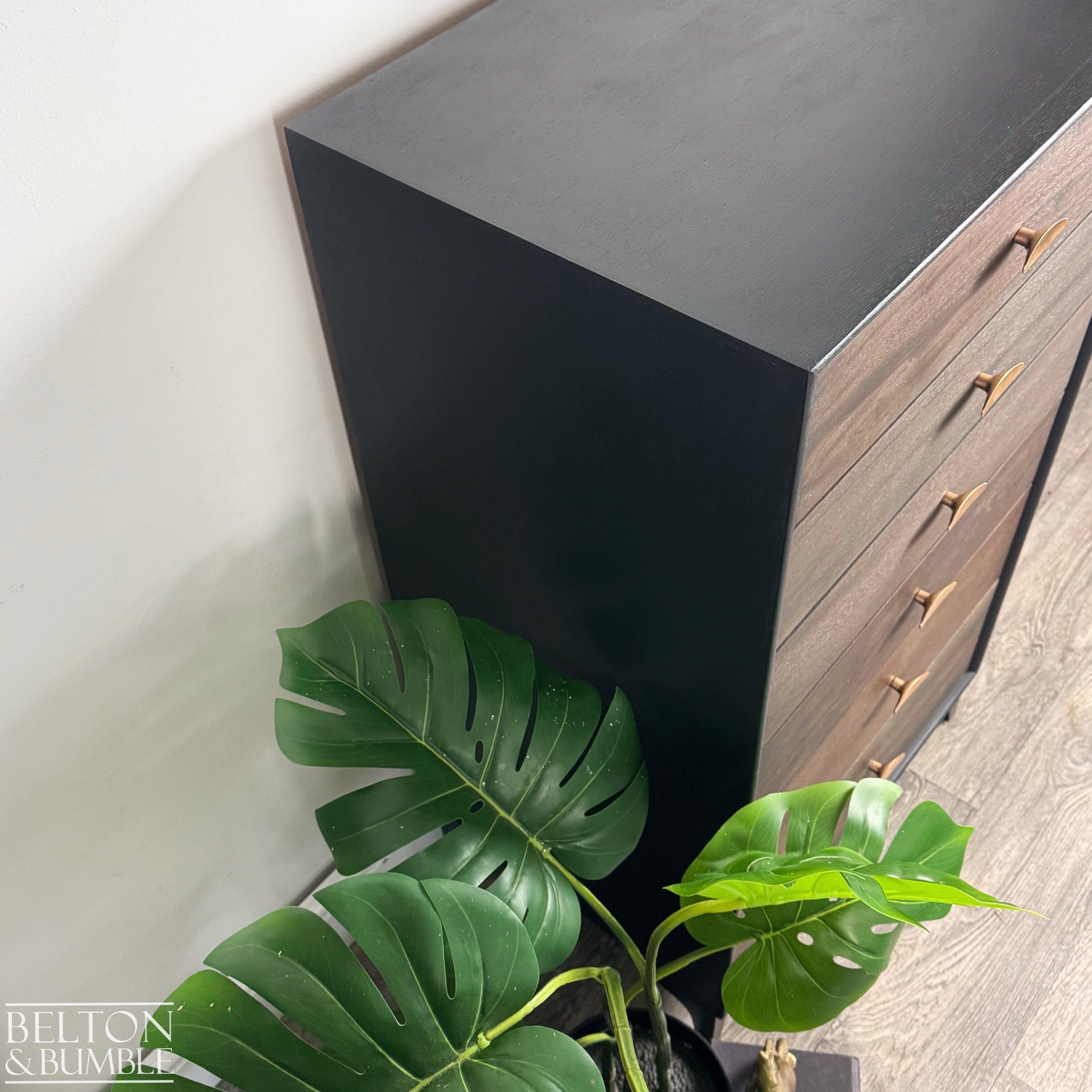 Six Drawer Mahogany Chest of Drawers in Black-Belton & Bumble