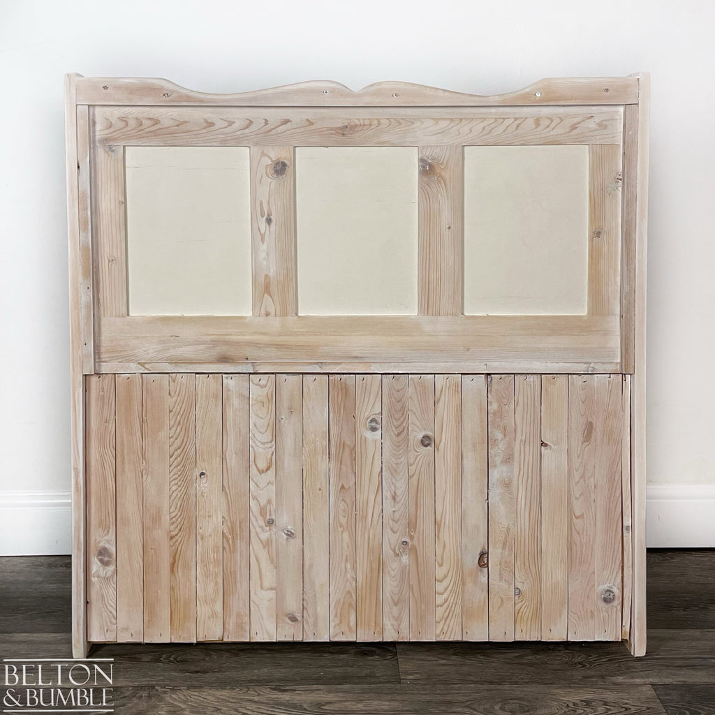 Pine Lift Lid Storage Bench Pew with a White Wash Weathered Finish-Belton & Bumble