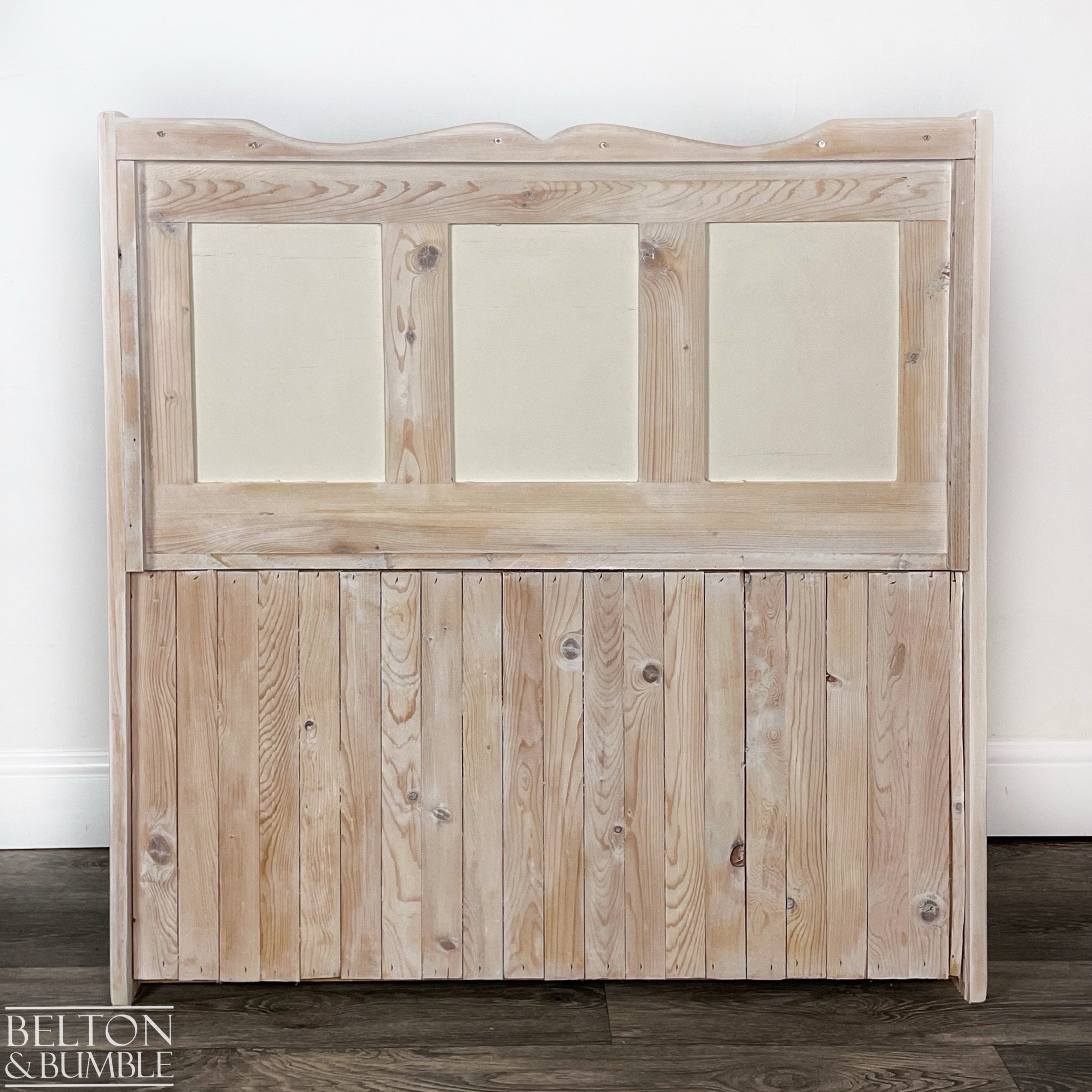 Pine Lift Lid Storage Bench Pew with a White Wash Weathered Finish-Belton & Bumble