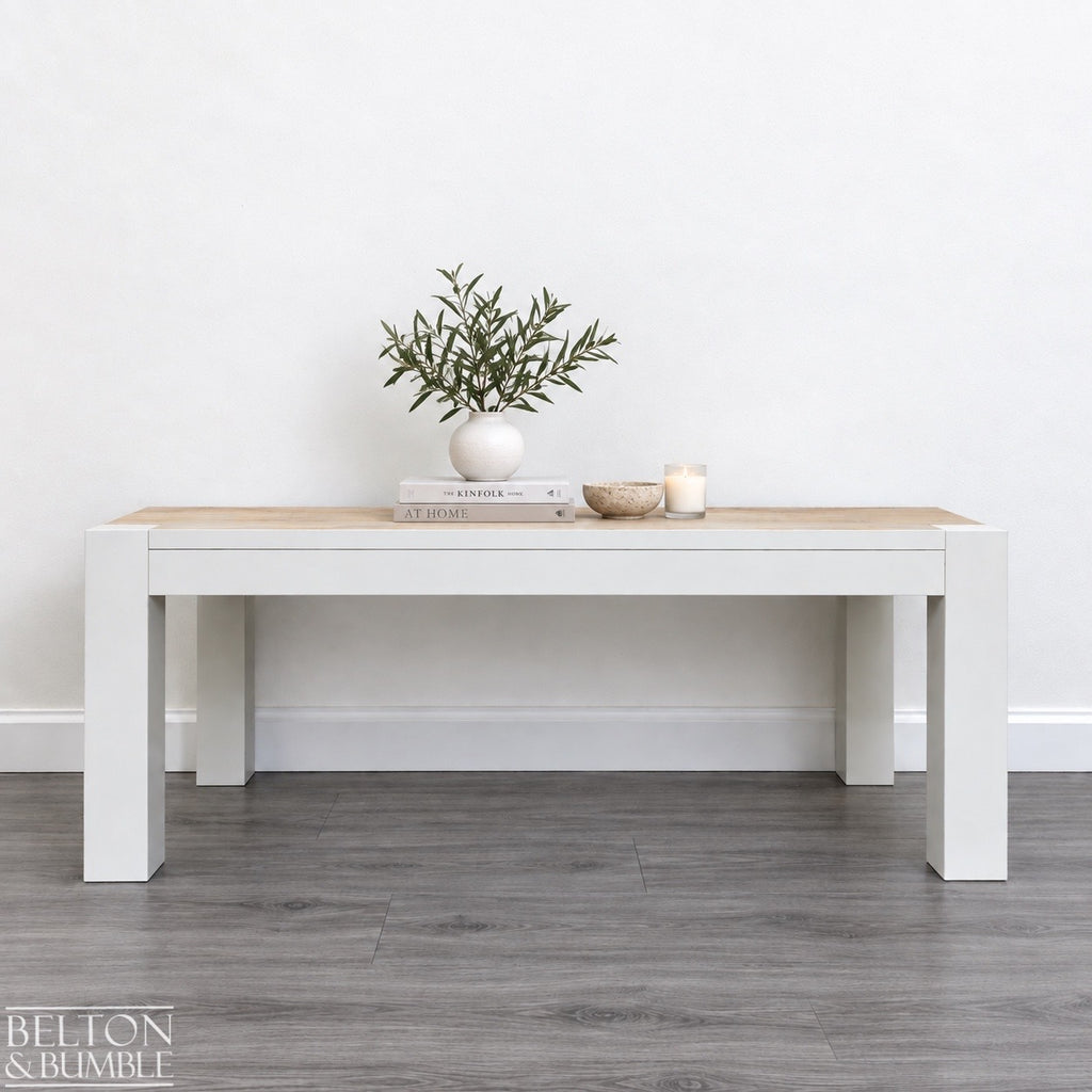 Large Solid Wood Cream Stencilled Coffee Table