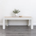 Large Solid Wood Cream Stencilled Coffee Table