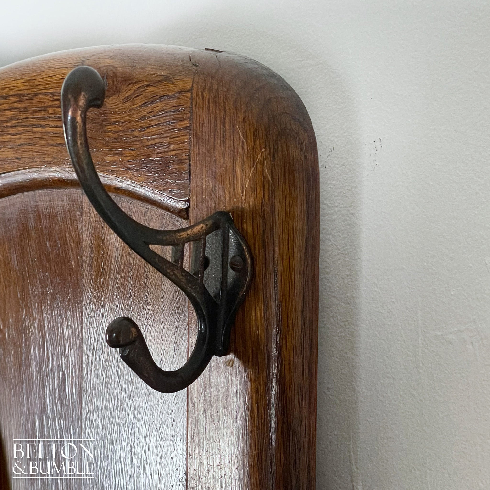 Oak Hallway Stand With Mirror, Coat Hooks, Umbrella Holders, And Lift Lid Storage Bench-Belton & Bumble