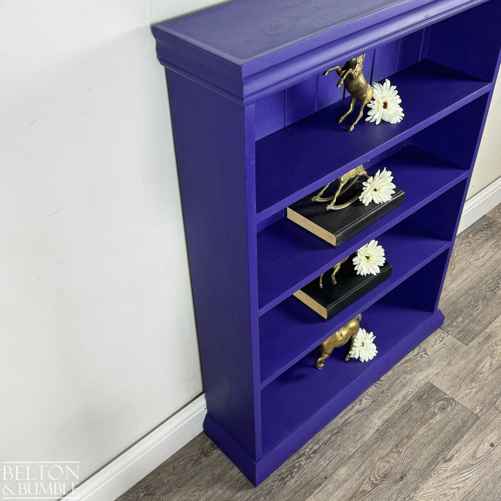 Freestanding Pine Bookcase in Amethyst Purple