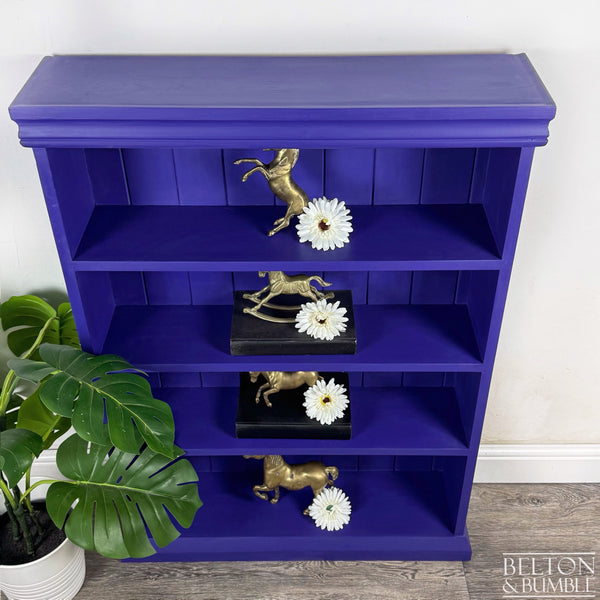 Freestanding Pine Bookcase in Amethyst Purple