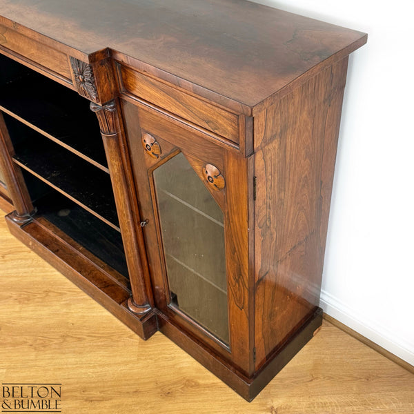 Antique Walnut Side Cabinet with Glazed Doors-Belton & Butler