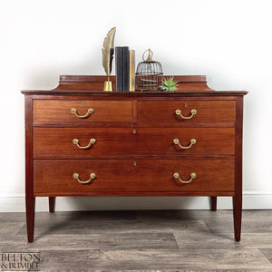 Vintage Mahogany Four Drawer Chest of Drawers with Gallery Back-Belton & Butler