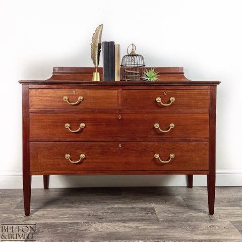 Vintage Mahogany Four Drawer Chest of Drawers with Gallery Back-Belton & Butler