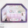 Hand Painted Hexagon Mirror – Pink, Purple & Silver