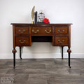 Mahogany Five Drawer Desk / Dressing Table-Belton & Bumble