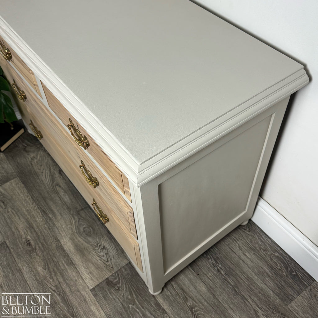 Vintage Pine Four Drawer Chest of Drawers in Cream