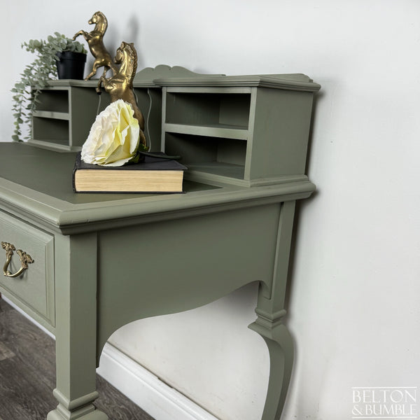 Writing Desk / Dressing Table with Hutch in Sage Green