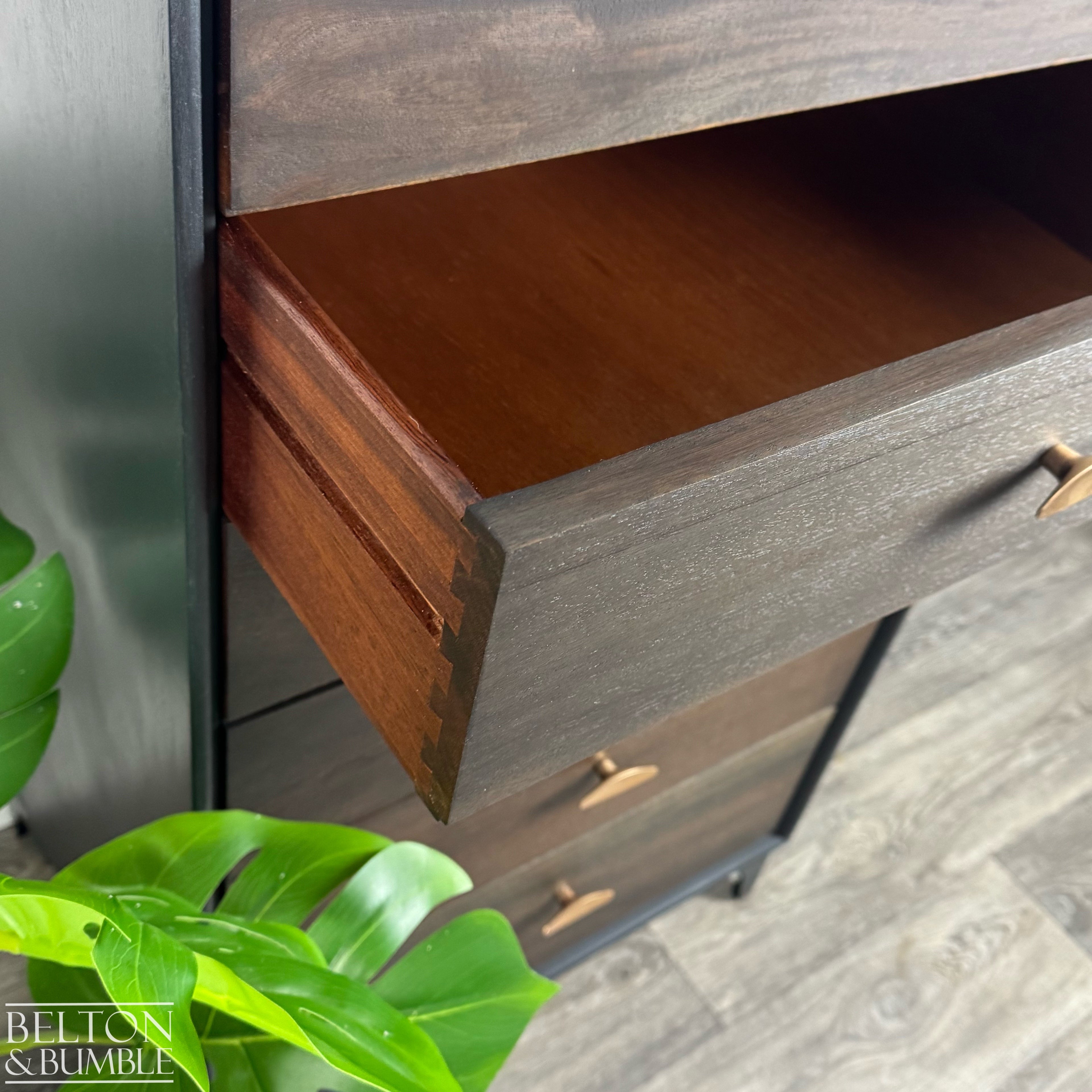 Six Drawer Mahogany Chest of Drawers in Black-Belton & Bumble