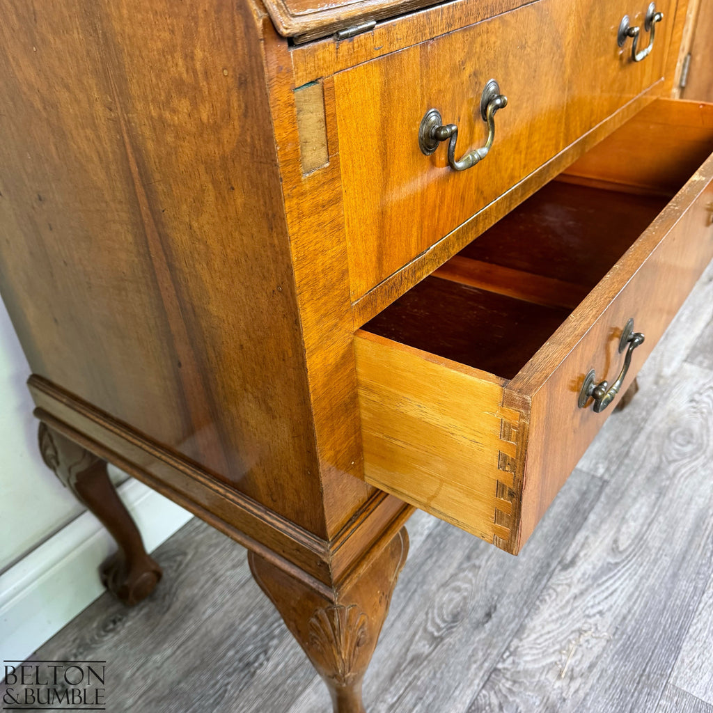 Burr Walnut Bureau Writing Desk-Belton & Bumble