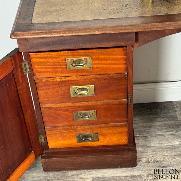 Vintage Mahogany Kneehole Desk with Hidden Drawers-Belton & Butler