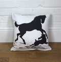 16“ Handmade Cushion Cover with Silhouette Print of Horse and Dog-Home Decor-Belton & Bumble