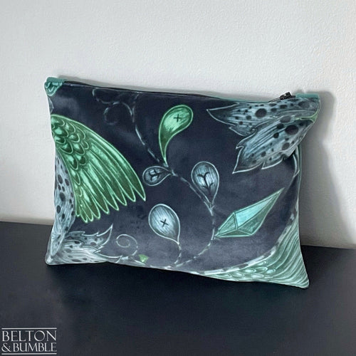 Handmade Make Up / Travel Toiletries Bag in “Animalia Extinct” Fabric by Emma Shipley-Belton & Bumble