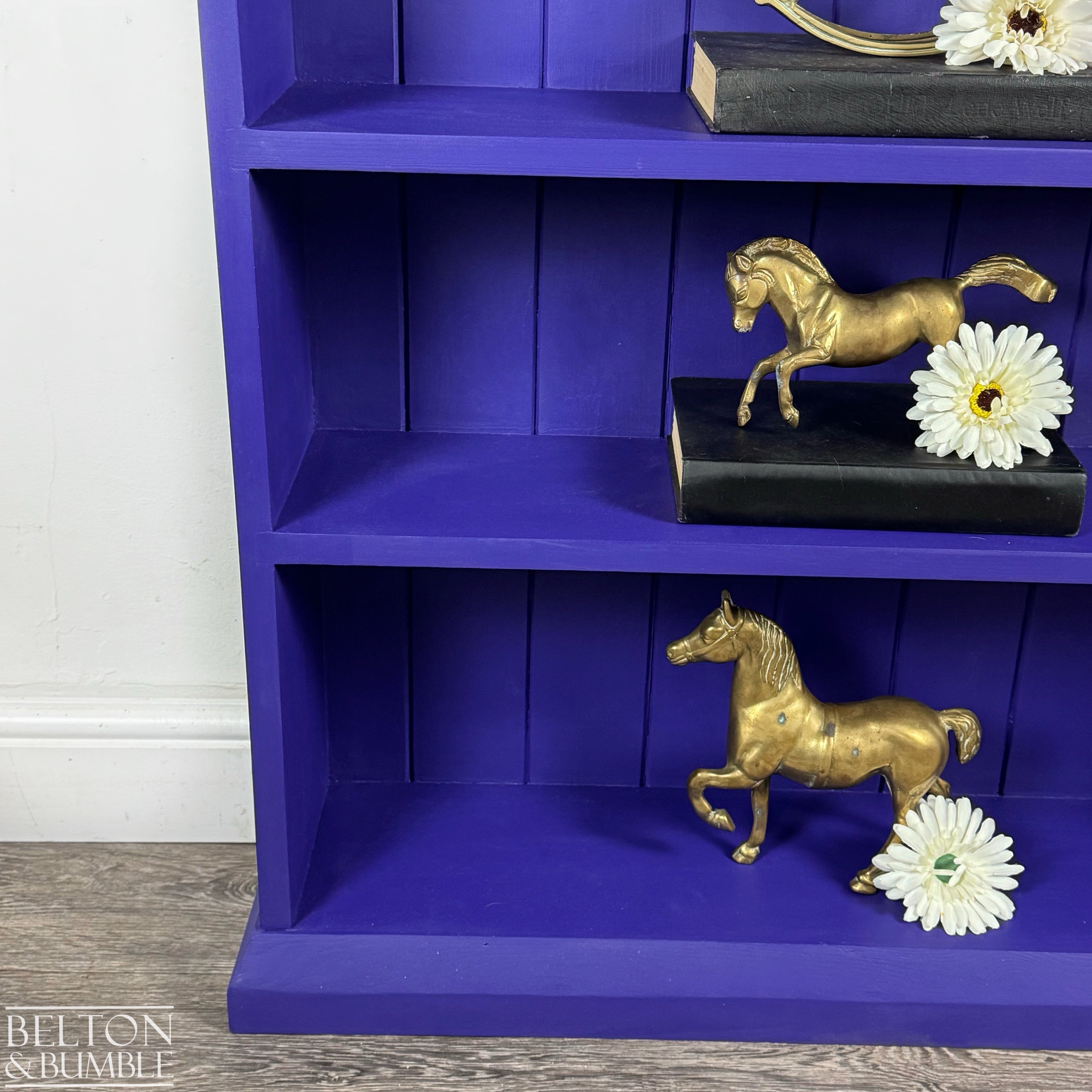 Freestanding Pine Bookcase in Amethyst Purple