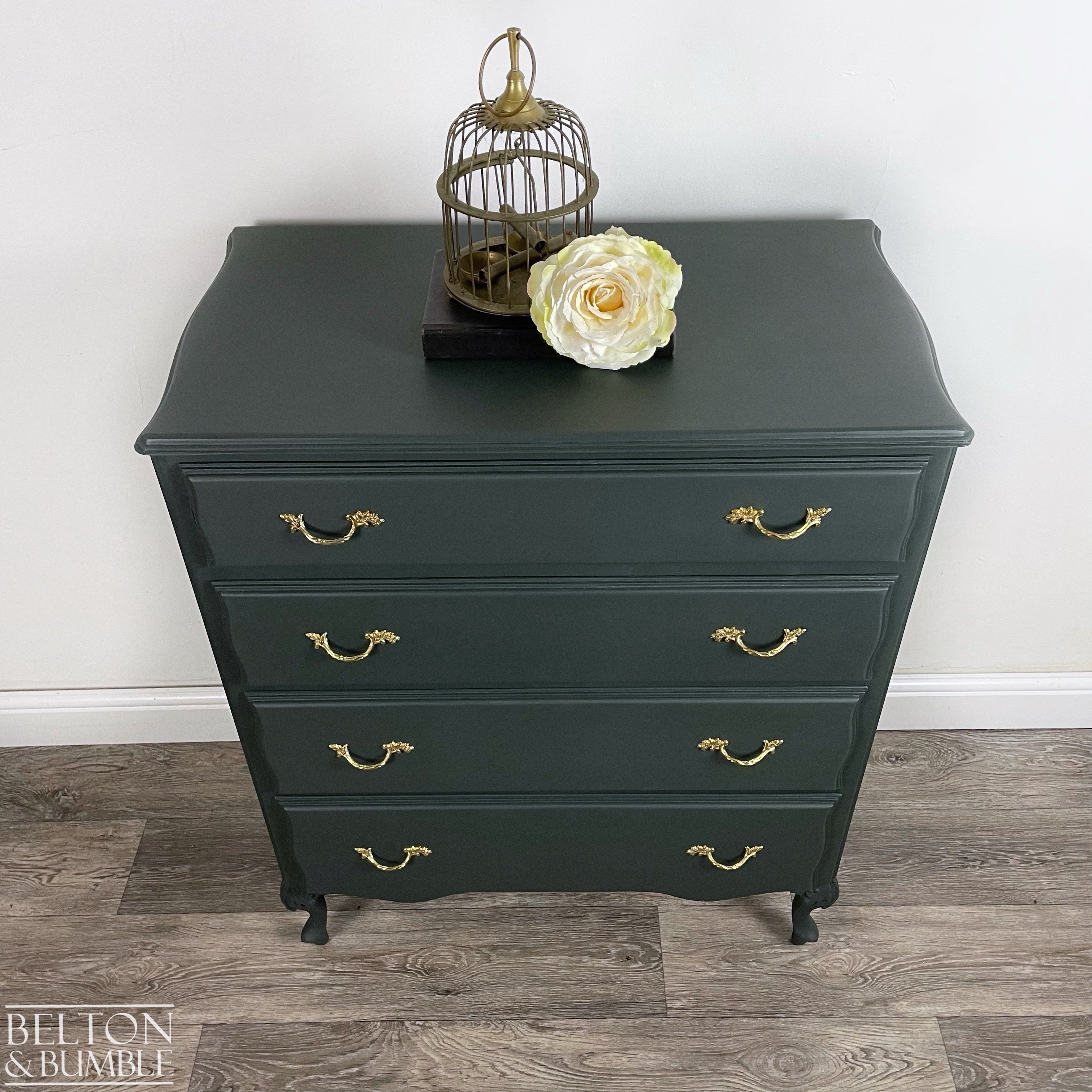 Four Drawer Chest of Drawers in Dark Green-Belton & Bumble