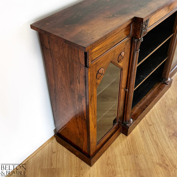 Antique Walnut Side Cabinet with Glazed Doors-Belton & Butler