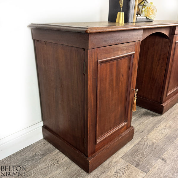 Vintage Mahogany Kneehole Desk with Hidden Drawers-Belton & Butler