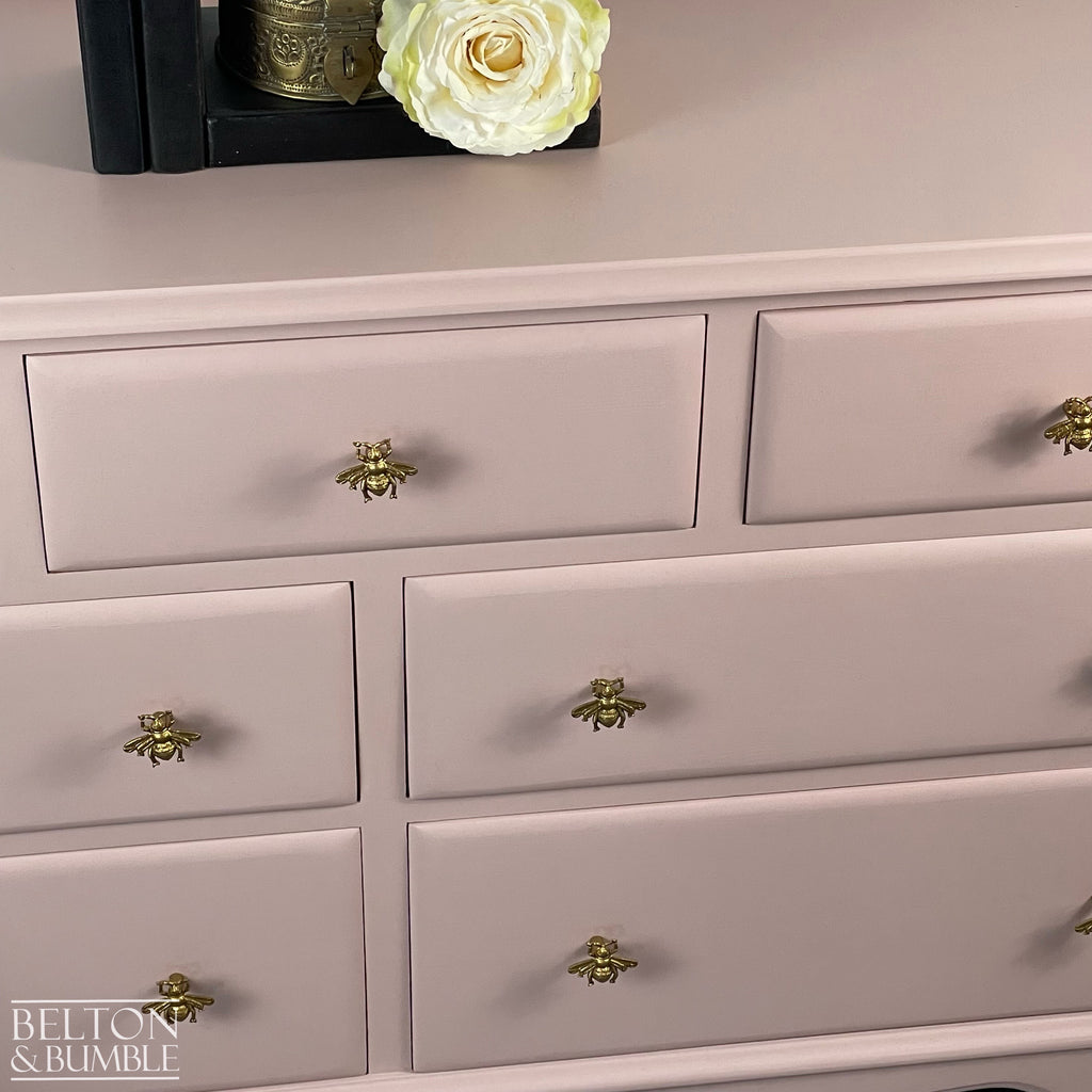 Large Seven Drawer Vintage Pine Merchants Chest of Drawers in Pale Pink-Belton & Bumble