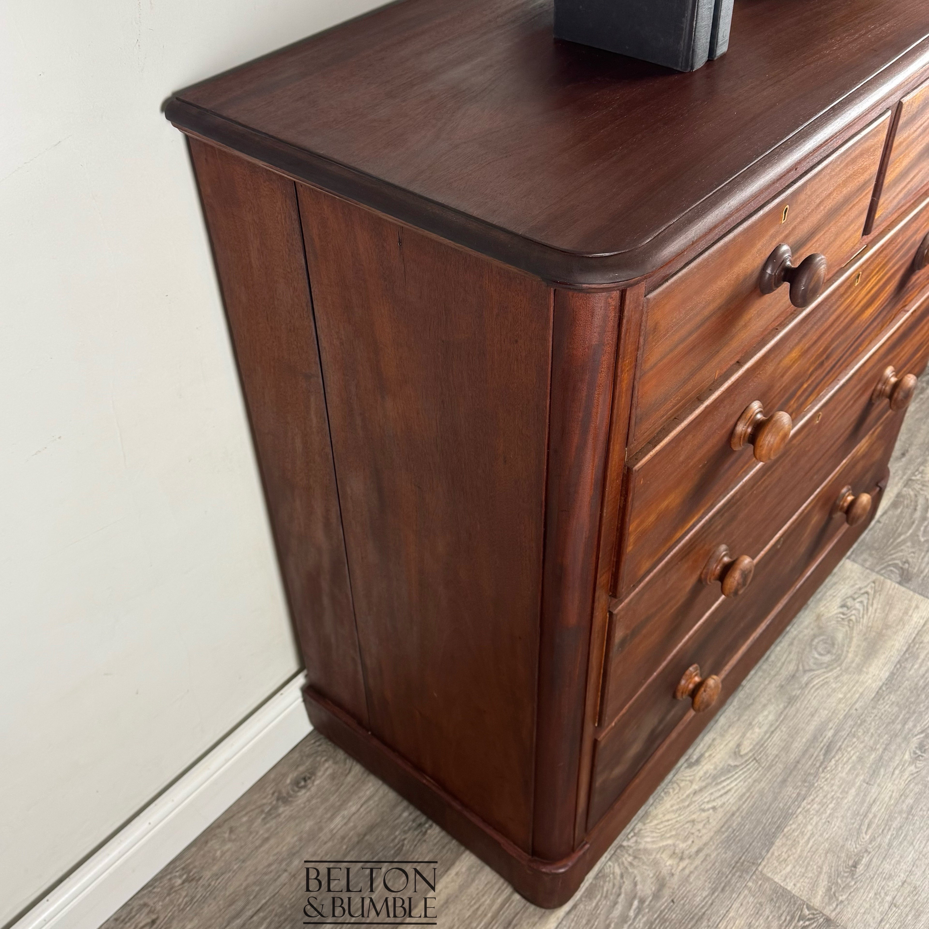 Victorian Mahogany Five Drawer Chest of Drawers-Belton & Bumble