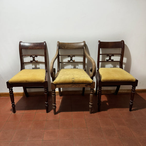 Set of Three Antique Dining Chairs – Ready for Custom Commission-Belton & Butler