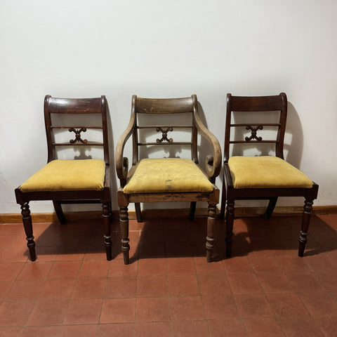 Set of Three Antique Dining Chairs – Ready for Custom Commission-Belton & Butler