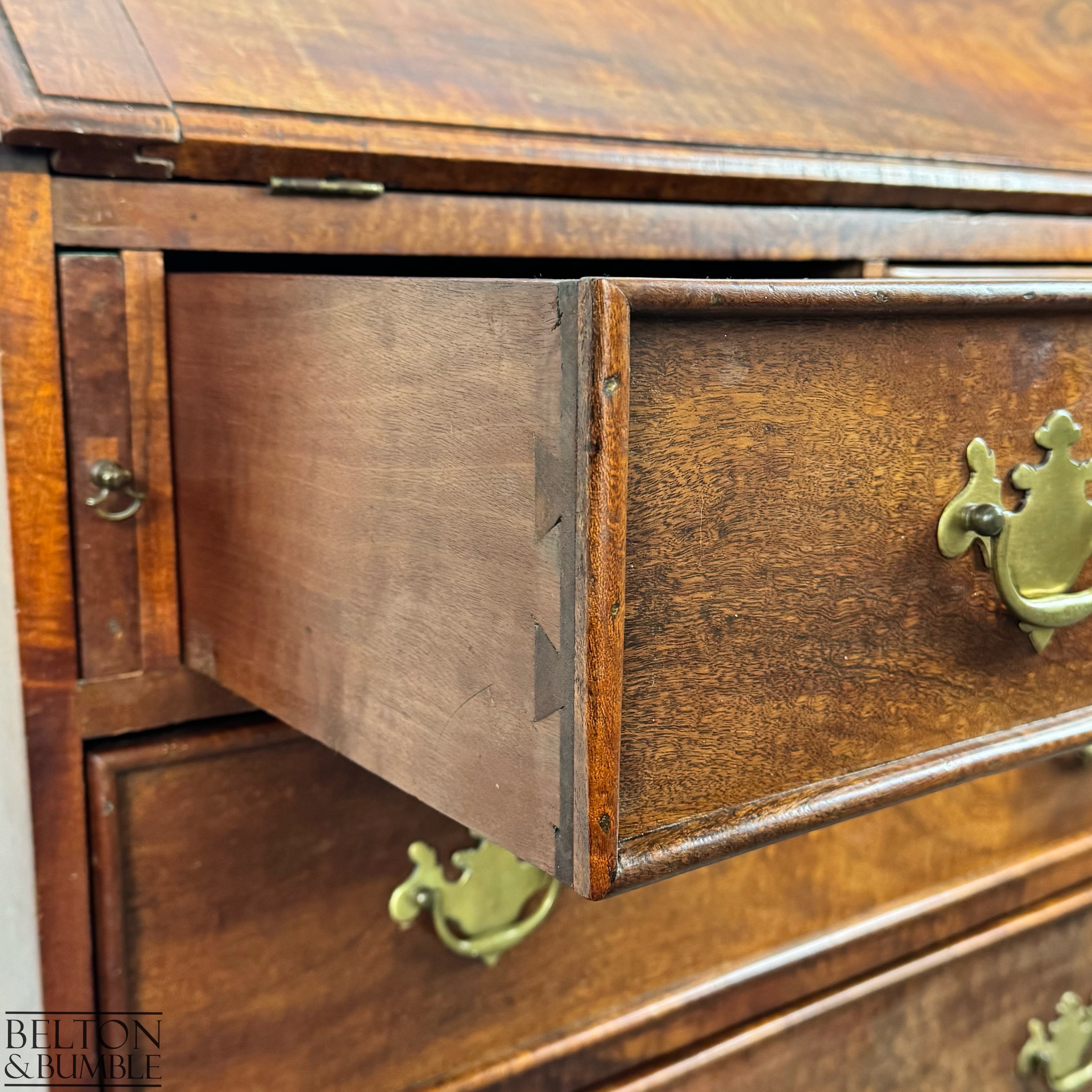 Georgian Mahogany Slant Front Bureau Antique Writing Desk with Fitted Interior-Belton & Bumble