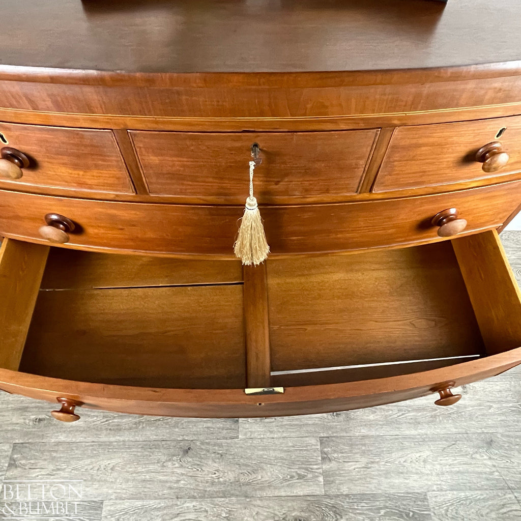 Victorian Bow Fronted Five Drawer Chest of Drawers-Belton & Bumble