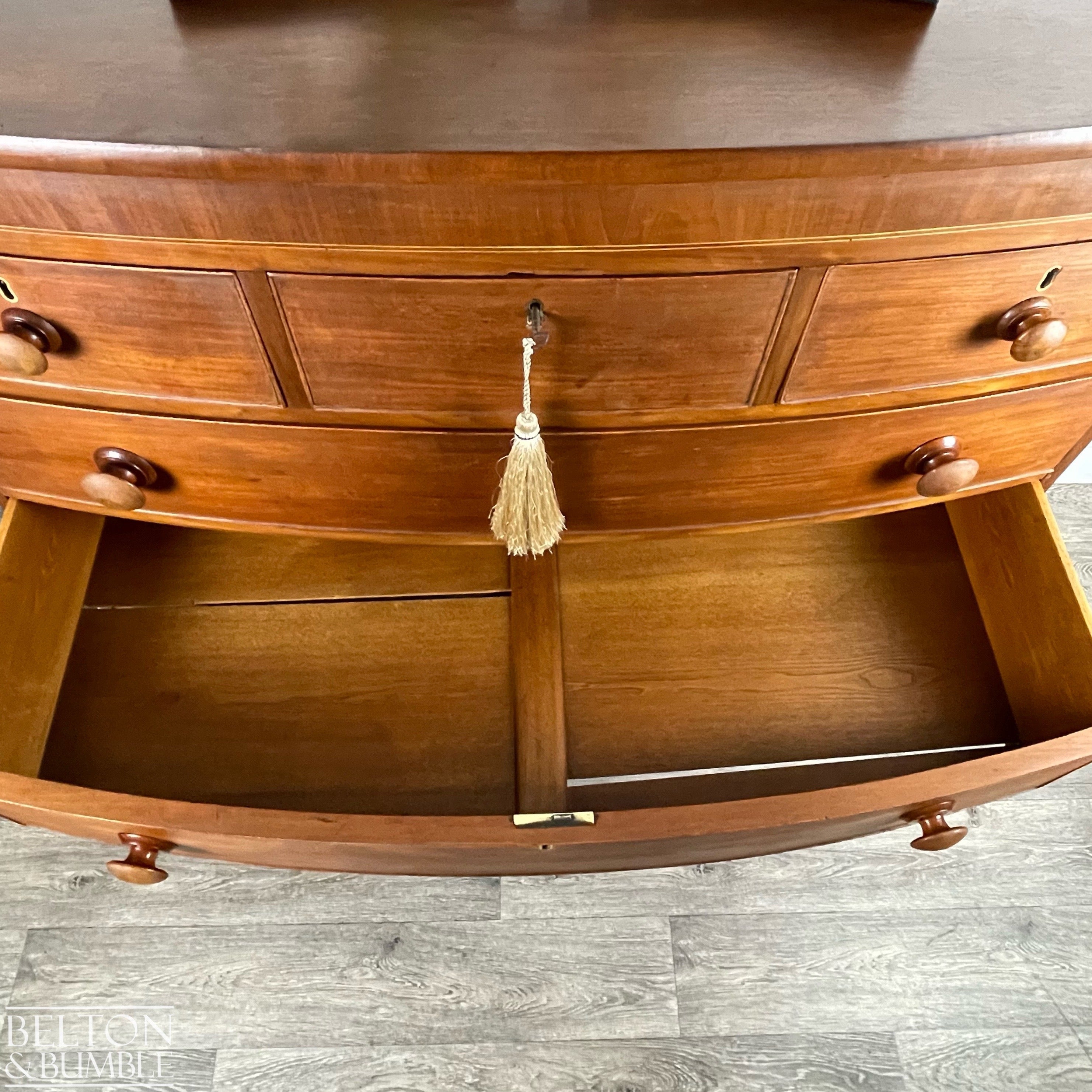 Victorian Bow Fronted Five Drawer Chest of Drawers-Belton & Bumble