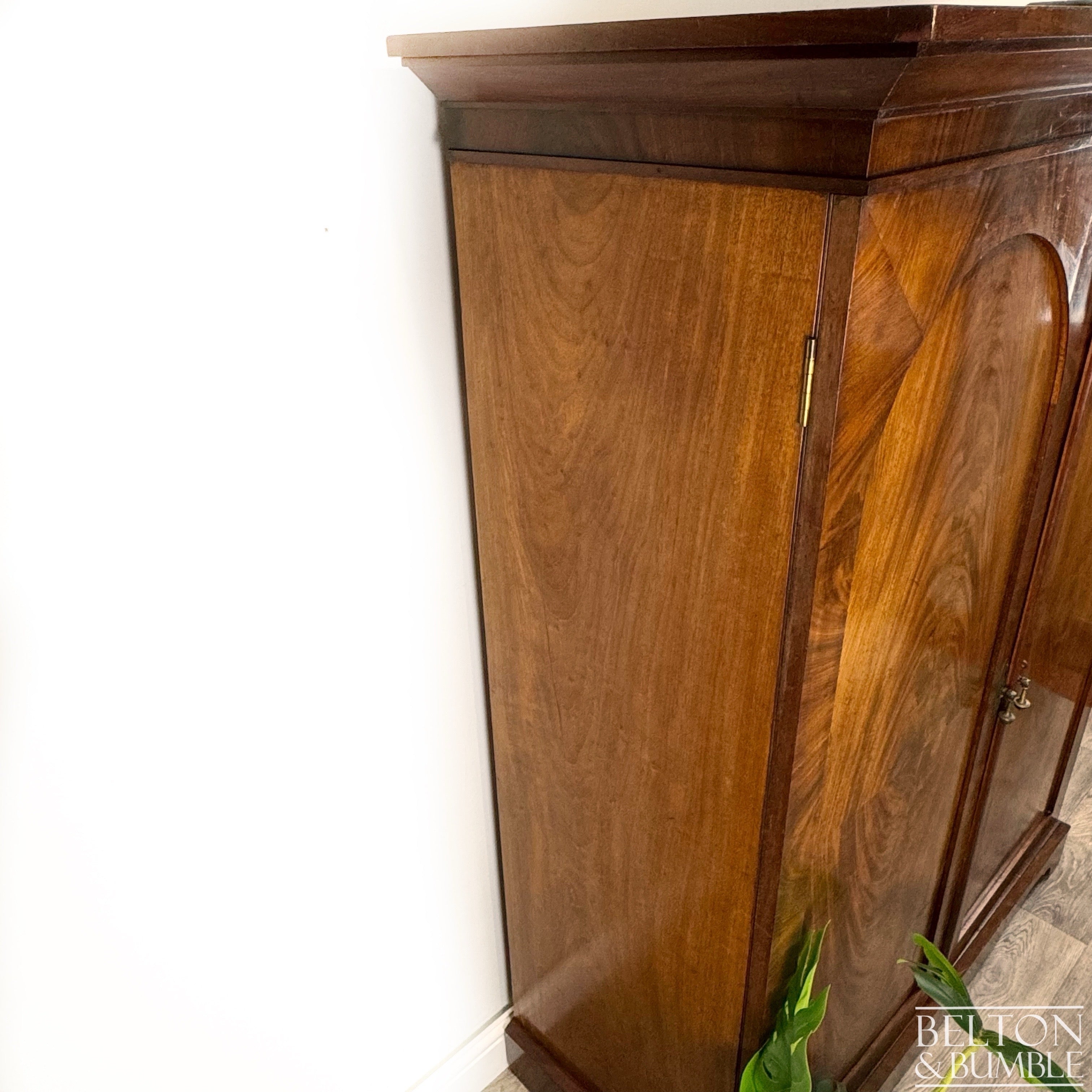 Vintage Walnut Double Door Armoire Wardrobe-Wardrobe-Belton & Bumble