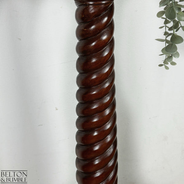 Vintage Solid Wood Carved Torchere Plant Stand / Pedestal