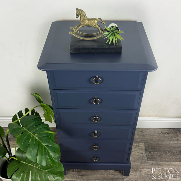 STAG Minstrel Narrow 6 Drawer Tallboy in Navy