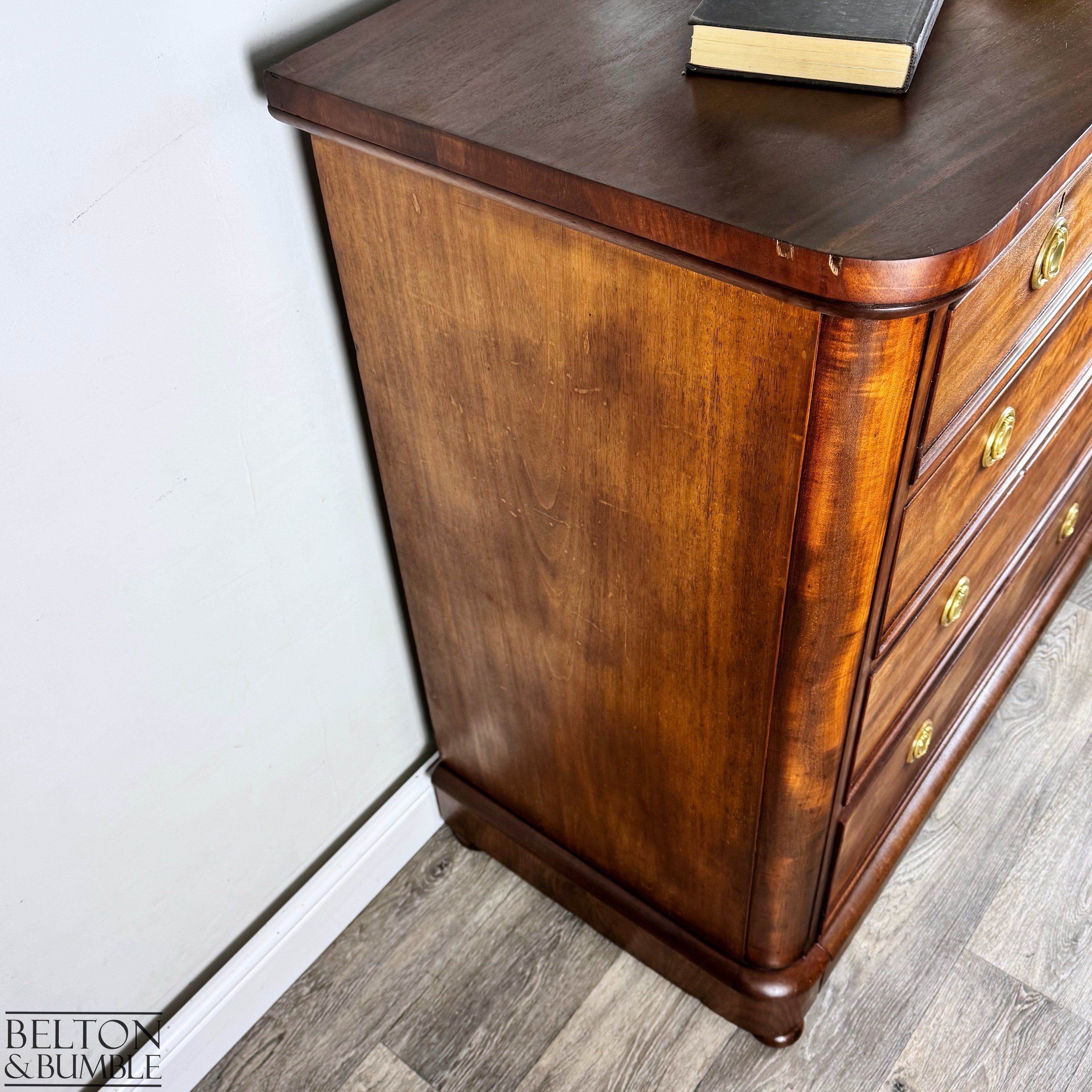 Victorian Mahogany Five Drawer Chest of Drawers-Belton & Bumble