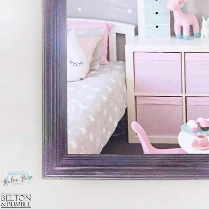 Hand Painted Hexagon Mirror – Pink, Purple & Silver